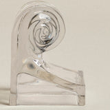 Art Deco Glass Bookends — Scroll Wave Pair