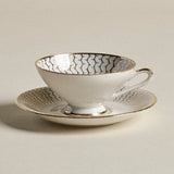 Bavarian Porcelain Cup — Gold Interior with Saucer