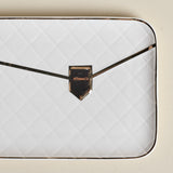 Ceramic Tray — White Rib with Gilded Line