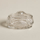 Cut Glass Sugar Jar — Geometric Faceted Design