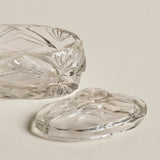 Cut Glass Sugar Jar — Geometric Faceted Design