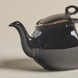 Hall Black Ceramic Teapot — Streamline with Gilt