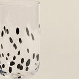 Murano-Style Glass Goblets — Black Spot Set of Four