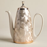 Porcelain Teapot — Silver Plated Cozy, Brushed Gold