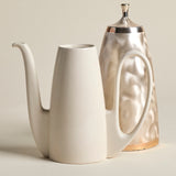 Porcelain Teapot — Silver Plated Cozy, Brushed Gold
