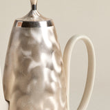 Porcelain Teapot — Silver Plated Cozy, Brushed Gold