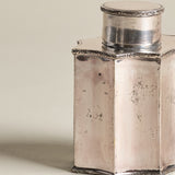 Silver Plated Tea Caddy — Engraved Scallop Lid